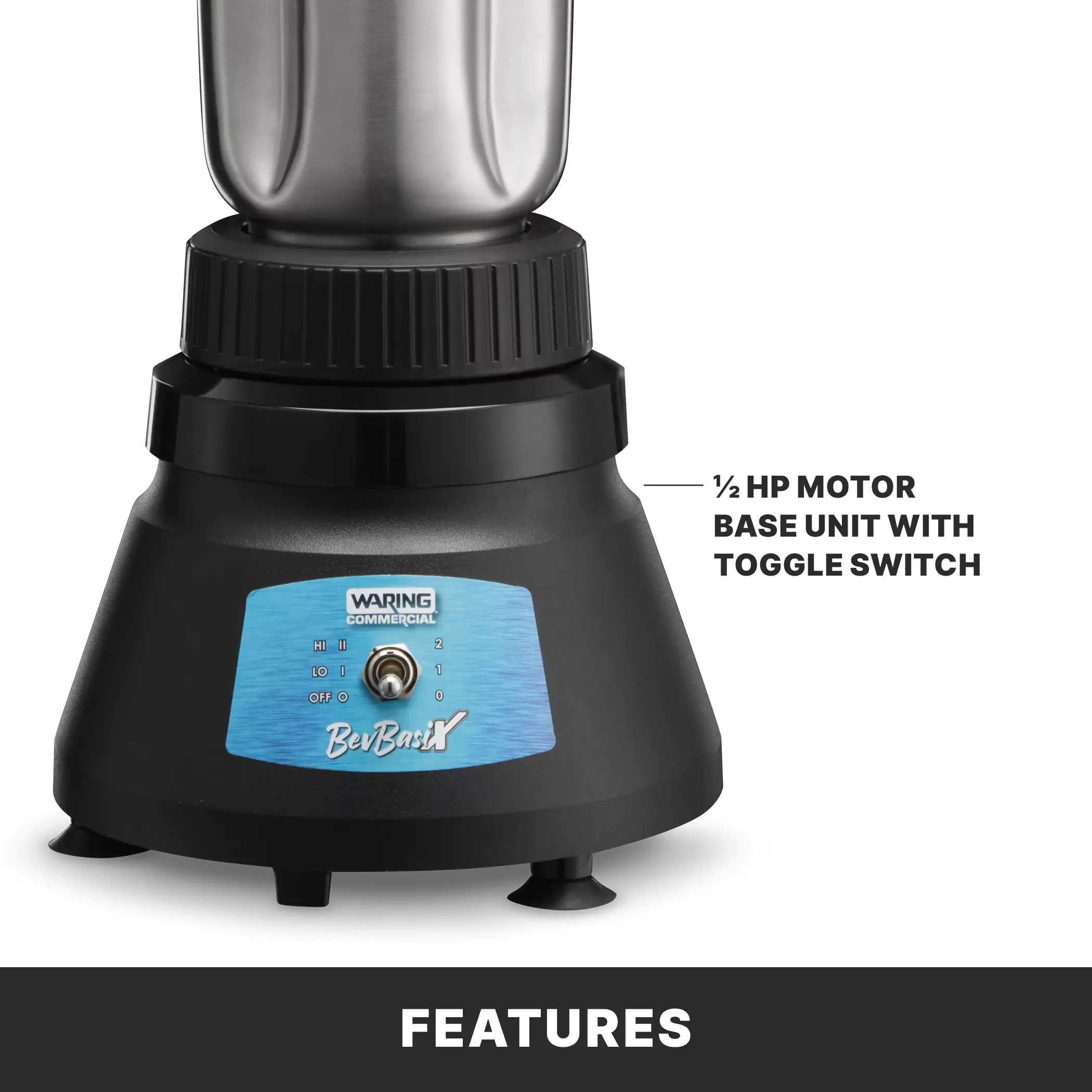 BevBasix Bar Blender with Stainless Steel Jar